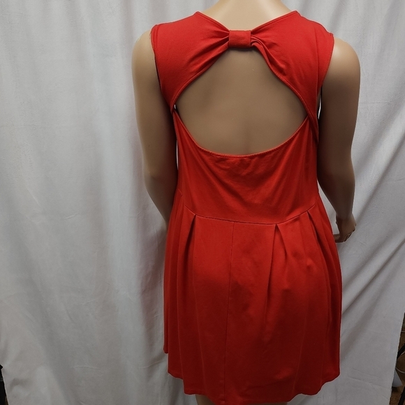 Bow Back Tomato Red Dress - Picture 4 of 5